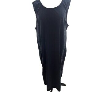 FADS Corduroy Maxi Dress 20W Sleeveless Zip Front 100% Cotton Black